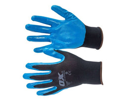 L 5 Pack OX Polyester Lined Nitrile Coated Gloves (5 Pairs) (Copy) (Copy)