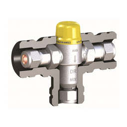 AVG Tempering Valve 15mm Standard Yellow Cap c/w Insulation. (Copy)